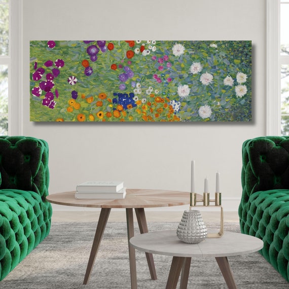 Panoramic Gustav Klimt Canvas Art Famous Art,Frame Large Wall Art,Vintage Art,Green Art,Gift Gustav Klimt Wall Art Prints, Klimt Exhibition