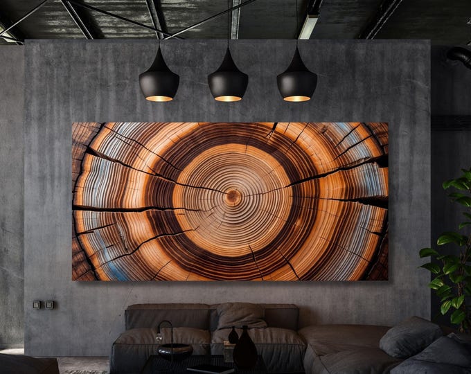 Tree Rings Canvas Wall Art Great Design Solution for Echo Elegant Natural Wall Art Tree Ring Print stump,Tree ring Wood Canvas art Texture
