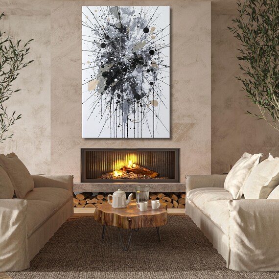 Pollock Style Canvas Wall Art, Abstract Drip Painting Print, Modern Splatter Art, Jackson Pollock Inspired Canvas, wall hangings Wall Decor
