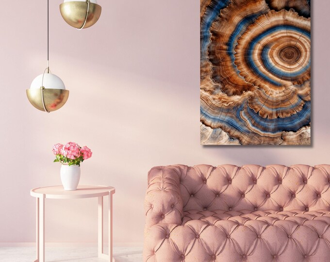 Tree Ring Canvas Art, Wood Texture Print, Natural Wall Decor (Digital Download)