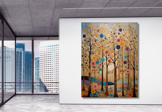 Gustav Klimt Canvas Wall Art Klimt Print, Klimt Canvas Poster, Gustav Klimt Poster, Klimt Exhibition Painting, Flower Garden Flower Market