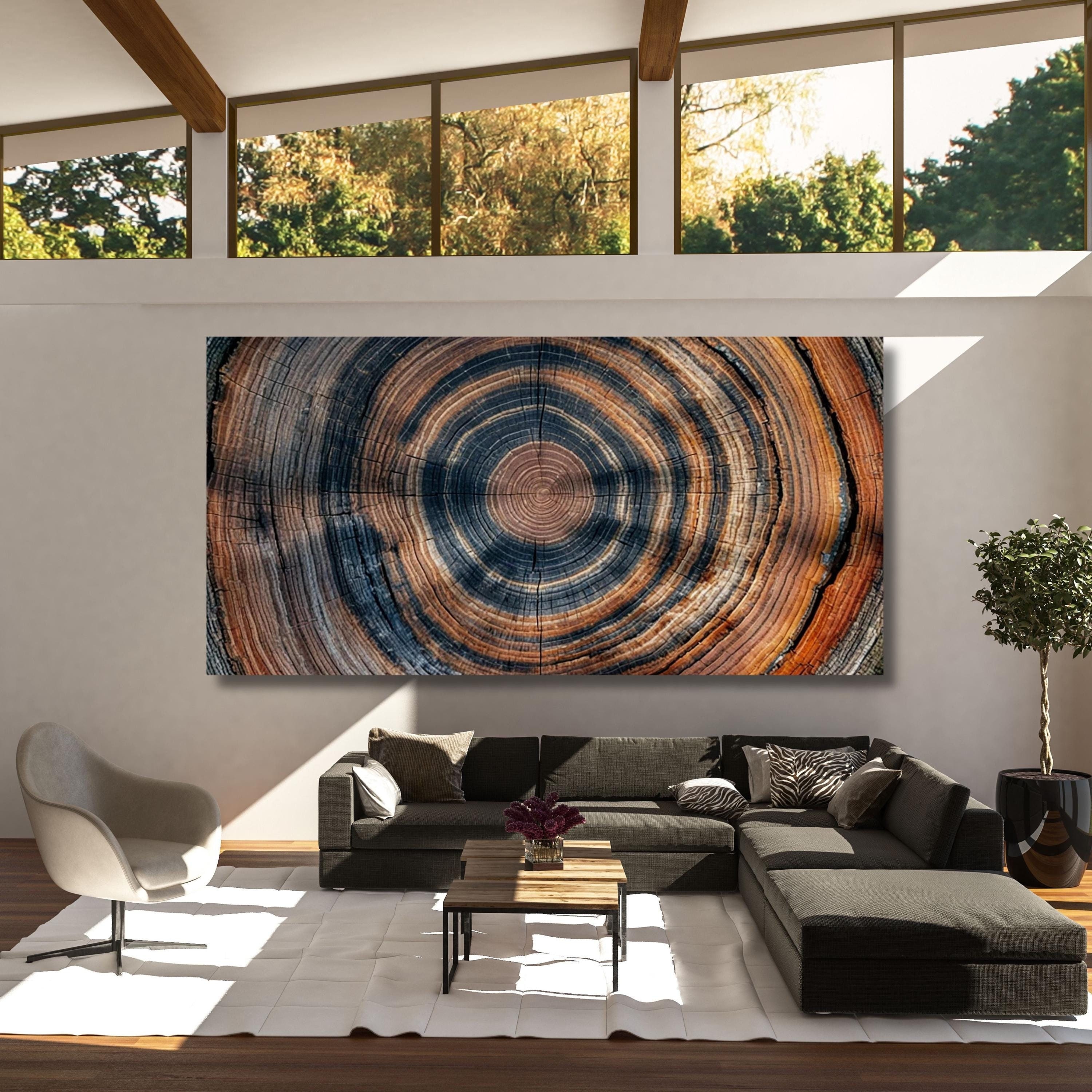 Natural Tree Rings Canvas Wall Art Elegant Natural Wall Art Great ...