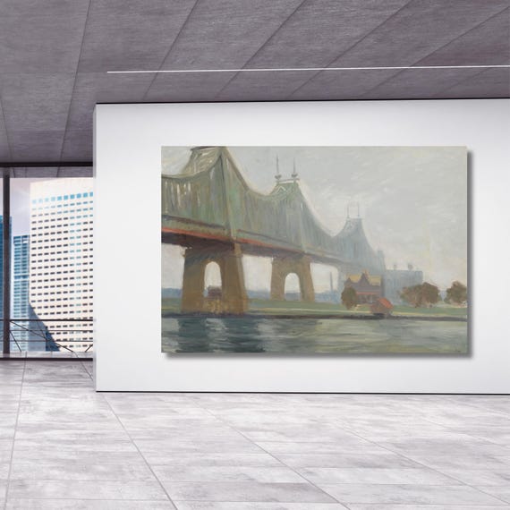 Queensborough Bridge by Edward Hopper Canvas Wall Art Hopper Print, Hopper Canvas Poster, Hopper Poster, Hopper Exhibition Painting Hopper