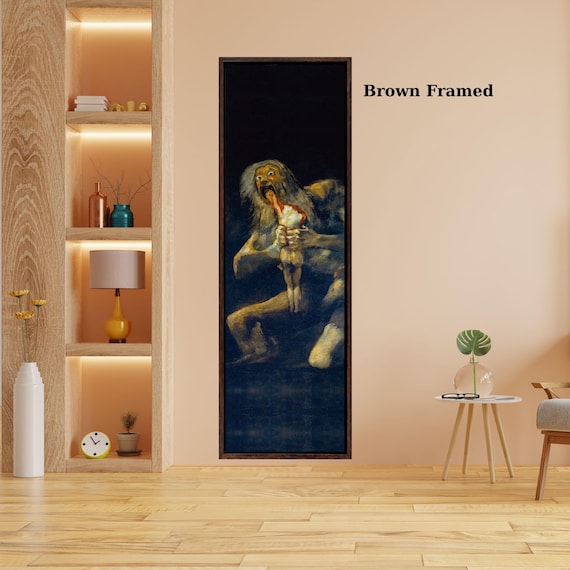 Francisco Goya Saturn Devouring His Son Canvas Wall Art Dark Classical Painting Horror Mythology Print for Gothic Decor or Art Collectors