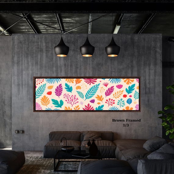 Panoramic Henri Matisse Style Colorful Flowers Canvas Print – Modern Floral Wall Art Decor