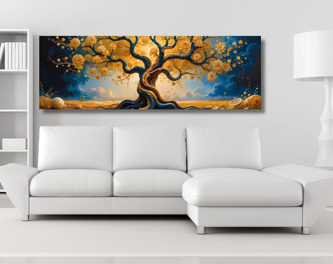 Tree of Life Canvas Wall Art: Gustav Klimt Inspired, Extra Large