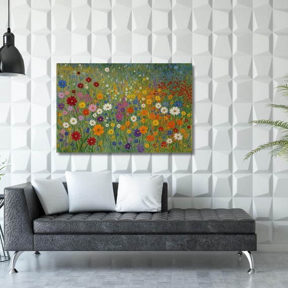 Gustav Klimt Canvas Wall Art Klimt Print, Klimt Canvas Poster, Gustav Klimt Poster, Klimt Exhibition Painting, Flower Garden Flower Market