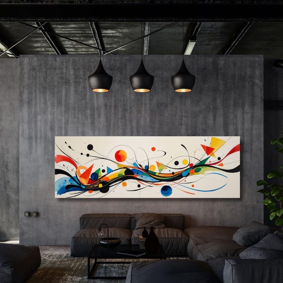 Kandinsky Style Abstract Canvas Art Print: Ready to Hang