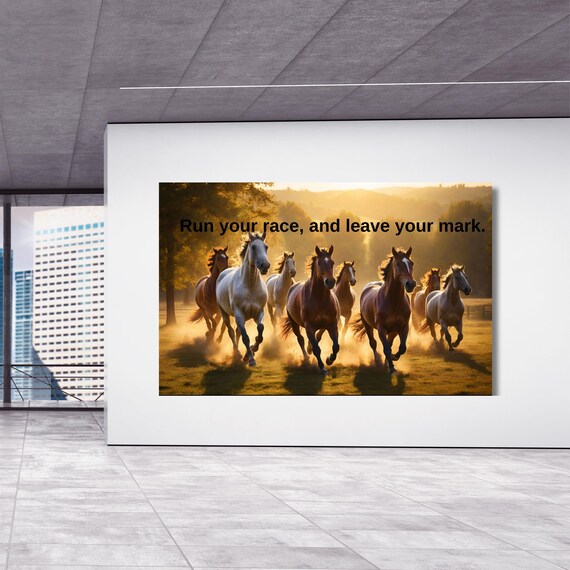 motivational quotes Canvas Wall Art Animal Painting Print,Housewarming Gift First Home decor Horse Poster Canvas Ready to Hang Horse poster