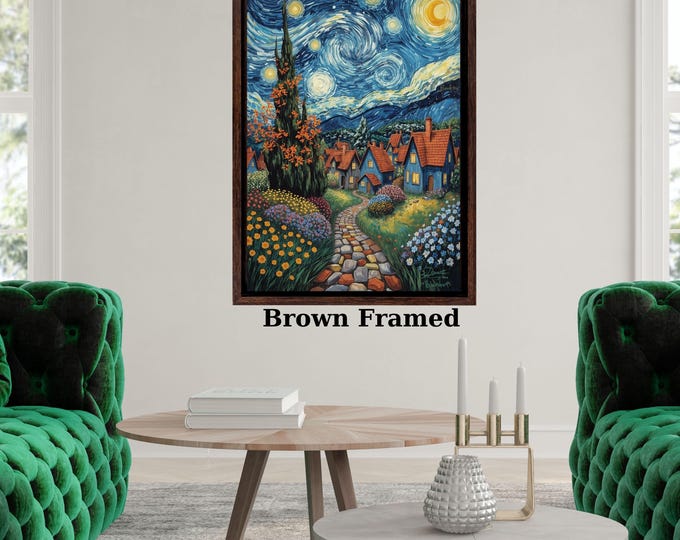 Klimt Style Moonlit Night Canvas, Starry Floral Landscape Wall Art, Mystical Nature Print, Full Moon Garden Canvas, Art Nouveau Decor art