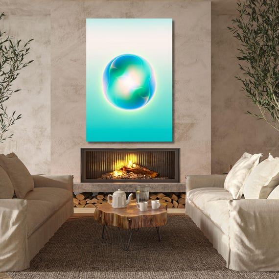 Aura Canvas Poster, Angel Number Wall Art, Spiritual Gradient Print, Affirmation Art, Boho Aura Printable, Meditation Wall Decor gift art