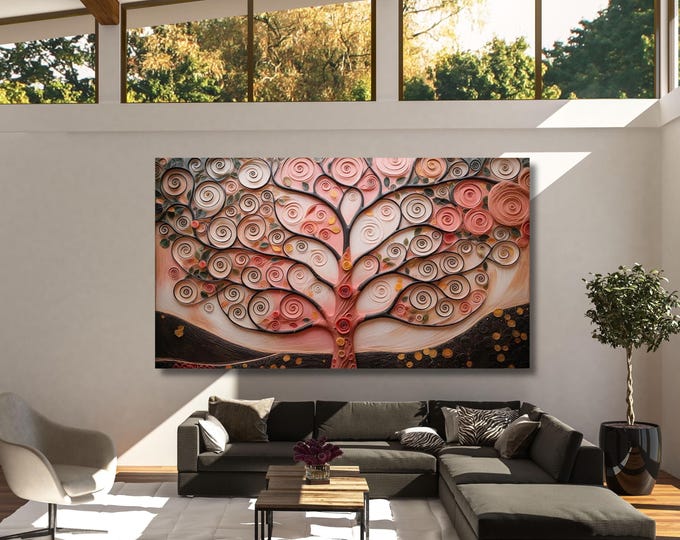 Gustav Klimt Tree of Life Canvas Art: Extra Large Ready to Hang