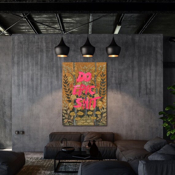 Do Epic Shit Canvas Wall Art Klimt Print, Klimt Canvas Poster, Gustav Klimt Poster, Klimt Exhibition Painting, Flower Garden Flower Market