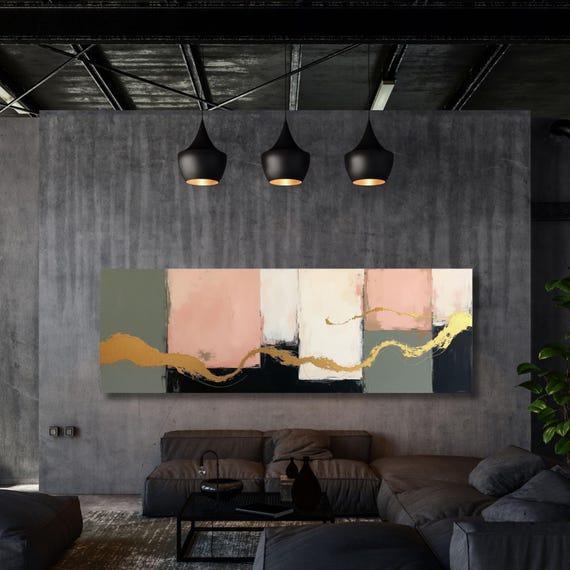 Panoramic Abstract Canvas Wall art, White Yellow blue Marble Canvas, Luxury Art, Abstract Decor, Abstract wall art Canvas, Contemporary Art1