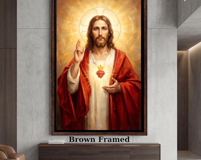 Jesus Good Shepherd Canvas Print, Impressionist Oil Style, Religious Home Decor