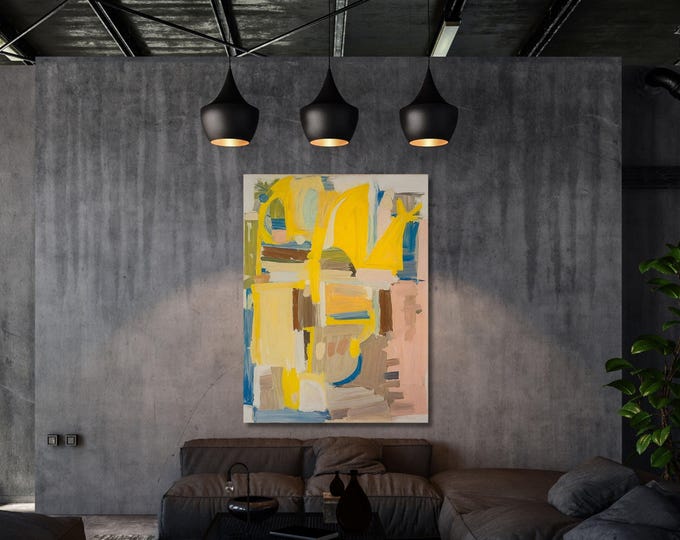 Willem Kooning Style Abstract Canvas Wall Art, Exhibition Painting Print