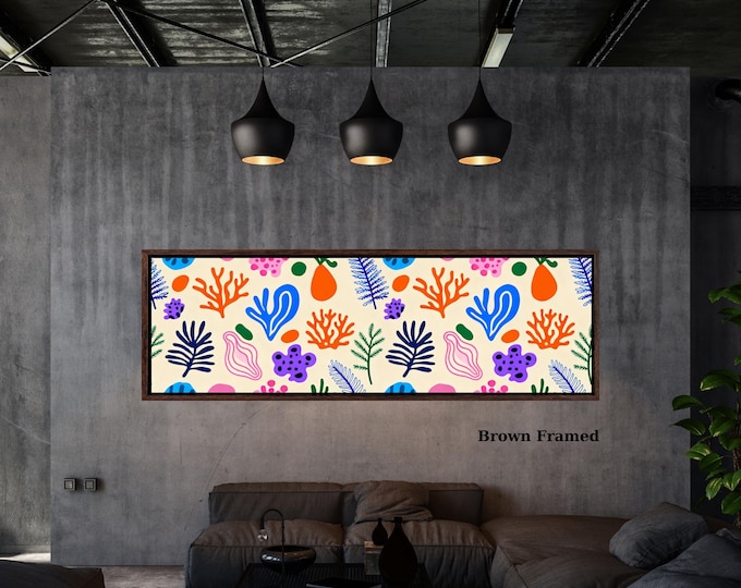 Panoramic Henri Matisse Style Colorful Flowers Canvas Print – Modern Floral Wall Art Decor