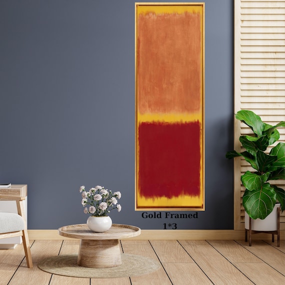 Long Narrow Canvas Wall Art Vertical Nature Print Tall Modern Mark Rothko Style Wall Decor for Hallway, Entryway or Small Space art