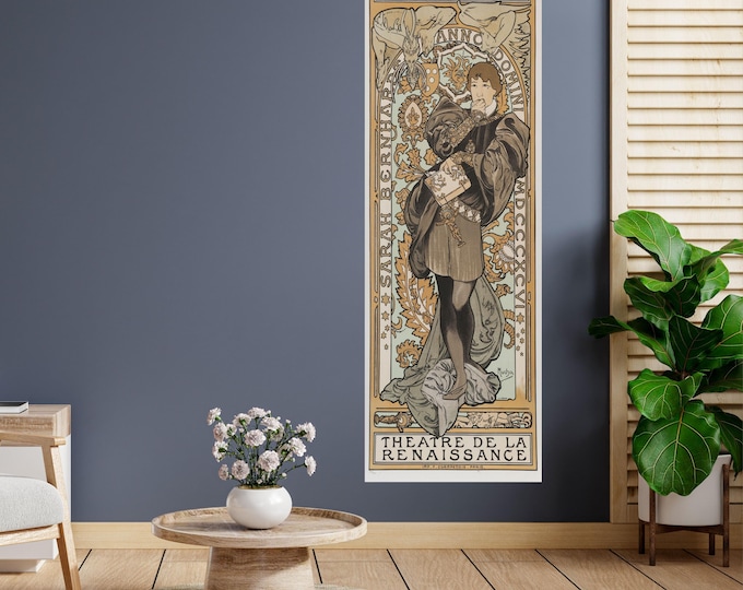 Alphonse Mucha Lorenzaccio Art Nouveau Poster, Sarah Bernhardt Theatre Print