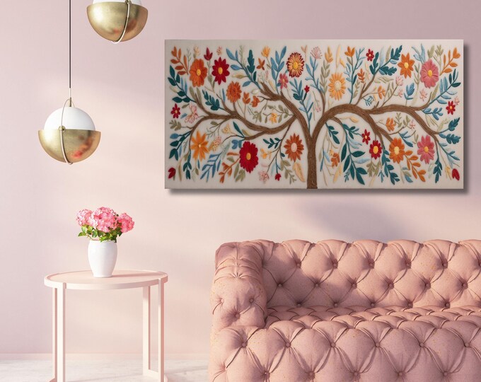 Gustav Klimt Tree of Life Canvas Print, Floral Exhibition Painting Poster
