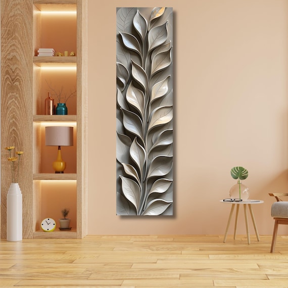 Long Narrow Canvas Wall Art Vertical Nature Print Tall Modern sun Tree or Mountain Wall Decor for Hallway,Entryway Small Space Styling Print