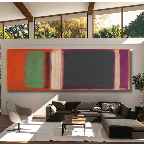 Panoramic Rothko Style Canvas Art Print: Large Wall Decor