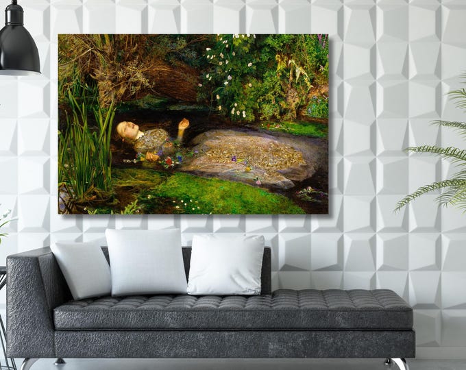 Ophelia Wall Art: Pre-Raphaelite Canvas Print - John Everett Millais