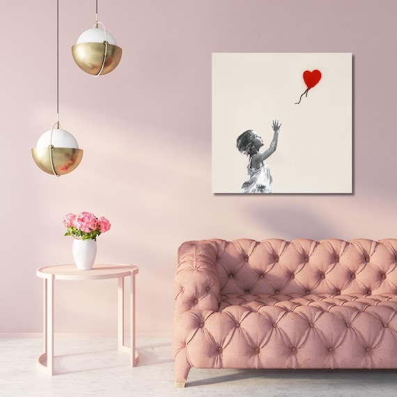 Banksy Girl With Balloon Canvas Wall Art, Numbered Edition Banksy Print, Graffiti Street Art Poster, Modern Urban Wall Decor, Wall Hangings