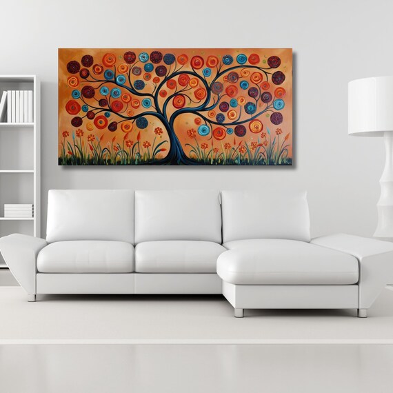 Gustav Klimt Tree of Life Canvas Wall Art Klimt Print, Klimt Canvas Poster, Gustav Klimt Poster, Klimt Exhibition Painting, Flower Garden