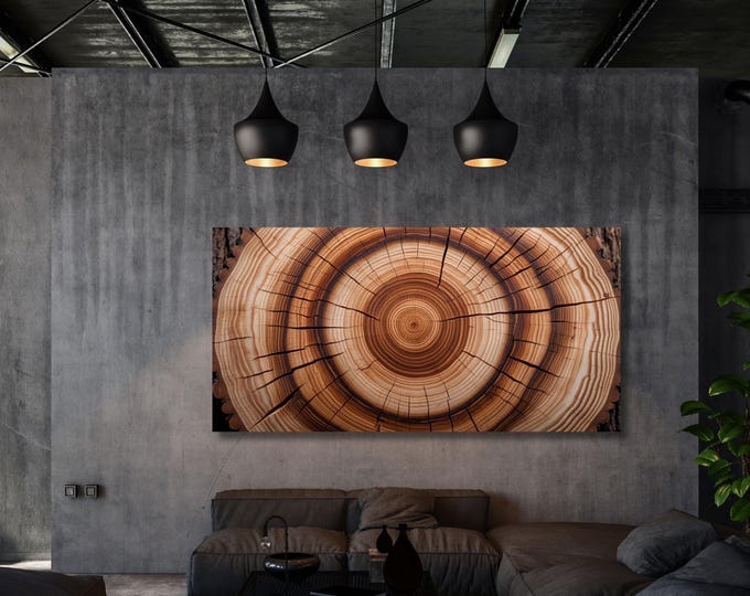Tree Ring Canvas Wall Art: Natural Wood Texture Print