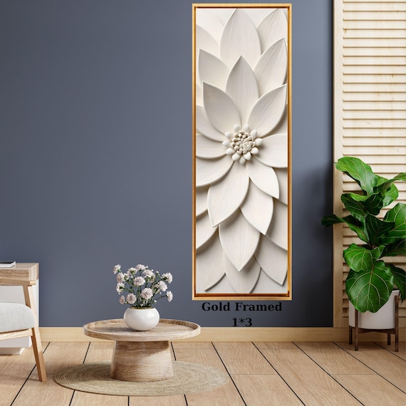 Long Narrow Canvas Wall Art Vertical Nature Print Tall Modern Tree or Mountain Wall Decor for Hallway, Entryway or Small Space Styling Print