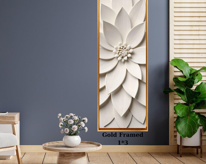 Long Narrow Canvas Wall Art Vertical Nature Print Tall Modern Tree or Mountain Wall Decor for Hallway, Entryway or Small Space Styling Print