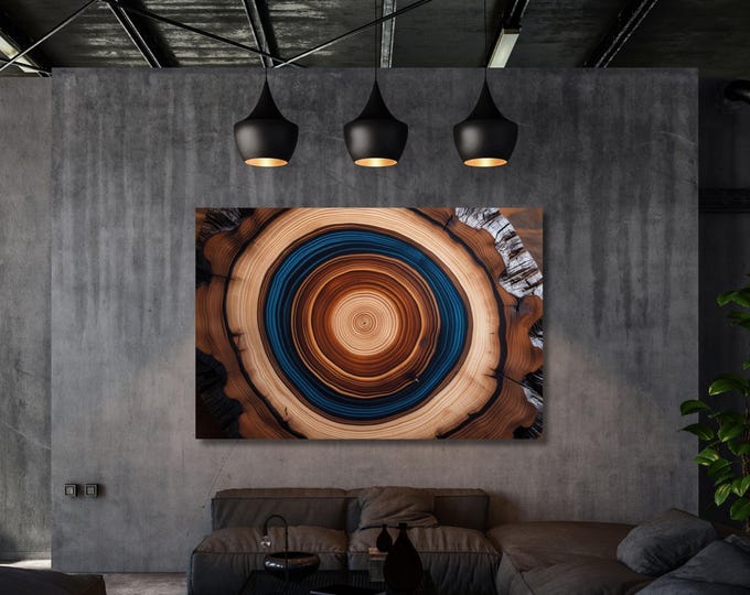 Tree Rings Canvas Wall Art: Natural Wood Texture Print