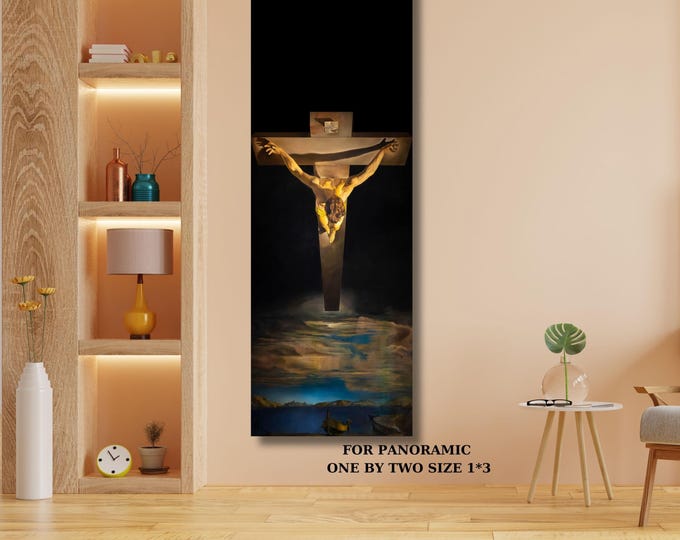 Salvador Dali Christ of Saint John of the Cross Canvas, 1951 Religious Art Print, Surrealism Jesus Wall Art, Christian Home Decor gift art