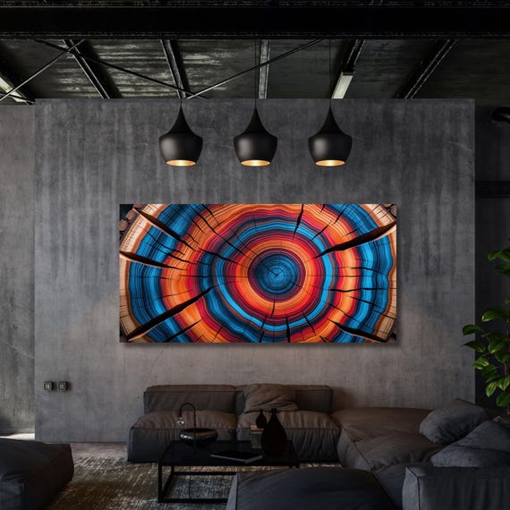 Tree Rings Canvas Wall Art Elegant Natural Wall Art Great Design Solution for Echo Tree Ring Print stump,Tree ring Wood Canvas art Texture