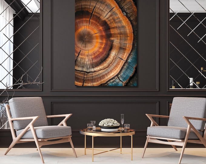 Tree Rings Canvas Wall Art Elegant Natural Wall Art Great Design Solution for Echo Tree Ring Print stump,Tree ring Wood Canvas art Texture