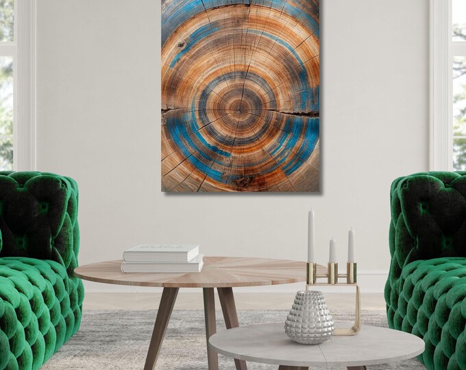 Wood Texture Wall Decor Wood Crack Abstract Natural Canvas Wall Art Great Design Solution Tree Ring Print of stump,Tree ring Canvas art gift
