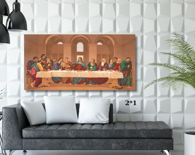 The Last Supper Canvas Wall Art – Leonardo da Vinci Religious Painting Print
