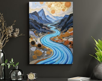 Full Moon Wildflower Klimt Canvas Wall Art Klimt Print Klimt Canvas Poster, Gustav Klimt Poster Klimt Exhibition Flower Garden Flower Market