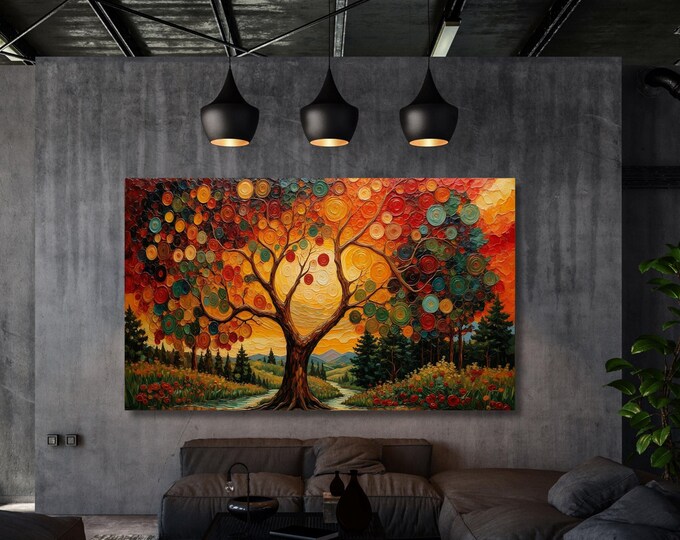 Tree of Life Gustav Klimt Canvas Wall Art, Landscape Print (Ready to Hang)