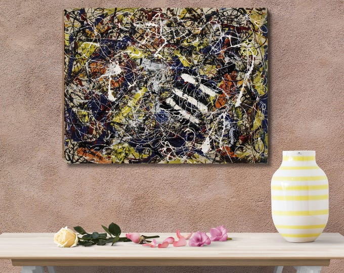 Jackson Pollock Number 17A Canvas Print, Abstract Expressionist Wall Art