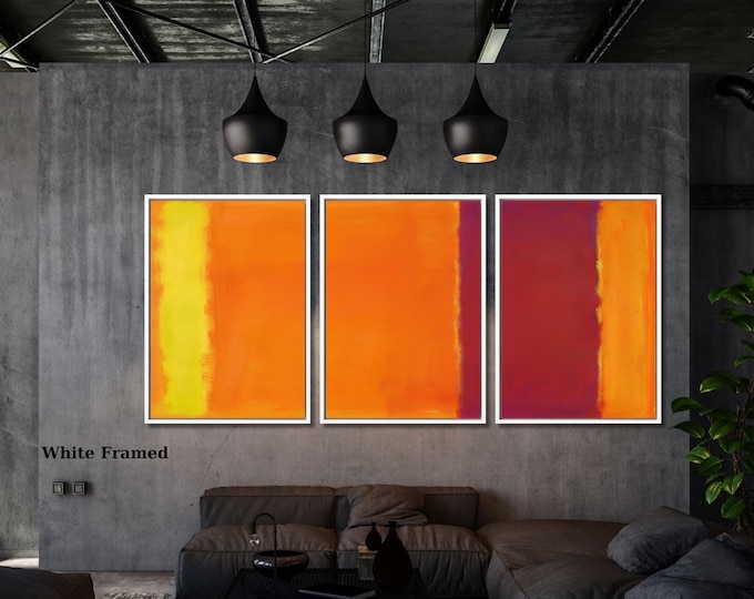 Set of 3 Rothko Inspired Canvas Prints, Abstract Minimalism Art