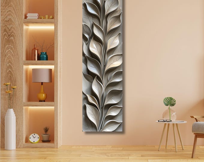 Long Narrow Canvas Wall Art Vertical Nature Print Tall Modern sun Tree or Mountain Wall Decor for Hallway,Entryway Small Space Styling Print