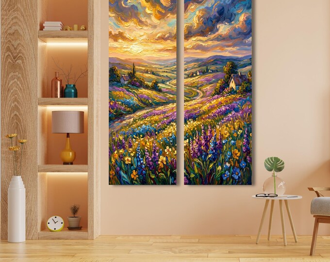 Nature Canvas Wall Art, Tall Narrow Forest Prints (Set of 2)