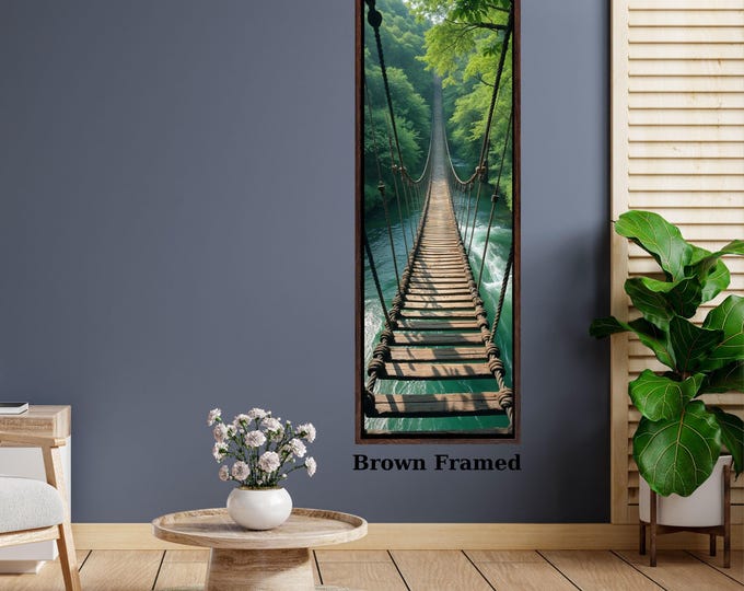 Long Narrow Canvas Print: Modern Mountain and Tree - Minimalist Decor