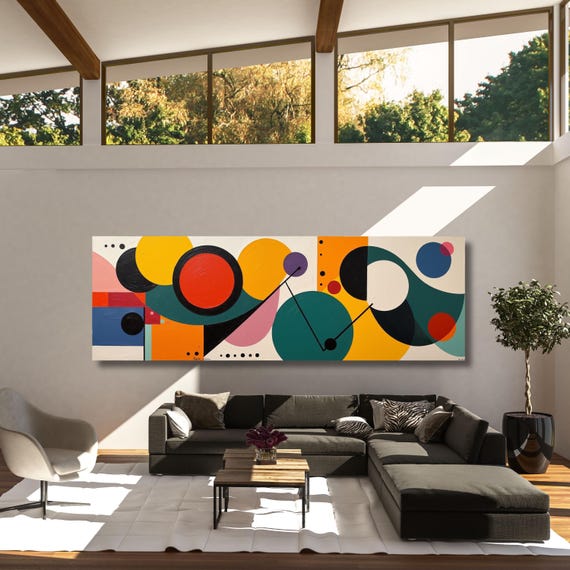 Wassily Kandinsky style Canvas Wall Art,A Gallery Exhibition ART Kandinsky Canvas Print Home Decor Kandinsky Canvas Art Ready to Hang Canvas