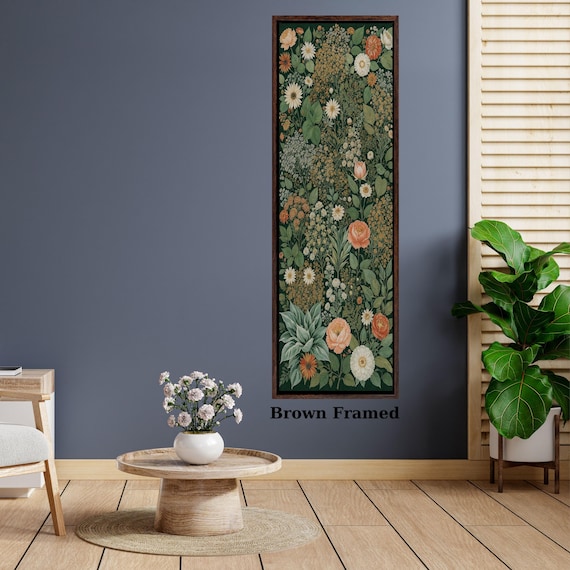 Framed Wildflower Canvas Print: Tall, Narrow Botanical Wall Art