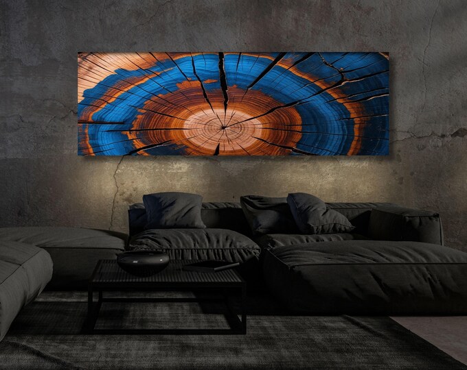 Nature Canvas Wall Art, Panoramic Tree Rings (Eco-Friendly Print)