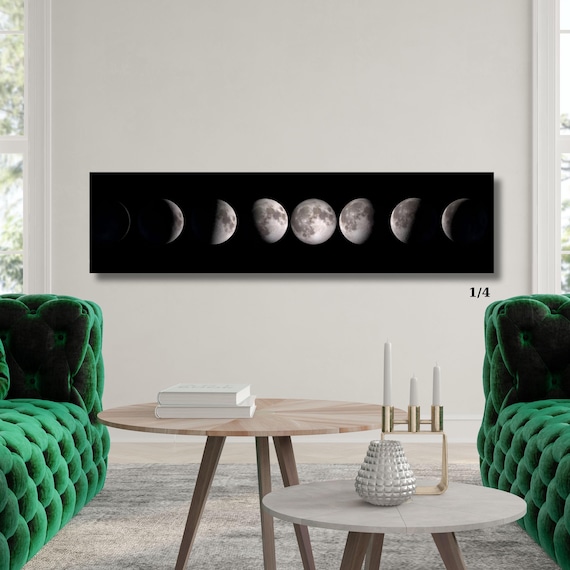 Moon Phases Canvas Wall Art – Lunar Eclipse Space Decor for Home & Bedroom Canvas Wall Office Print gift Astronomy Wall Art Lunar Eclipse