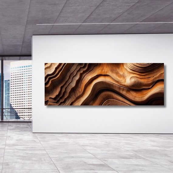 Tree Ring Canvas Wall Art Natural Wood Texture Print Rustic Tree Stump Artwork Modern Earthy Decor for Living Room or Office Wall